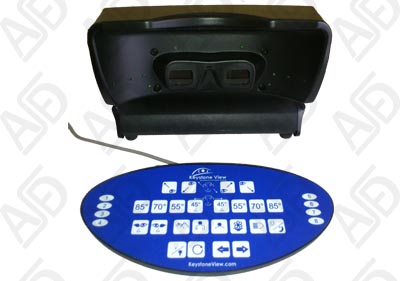 Vista frontal del visiómetro VS-V Vision Screener y el control manual
